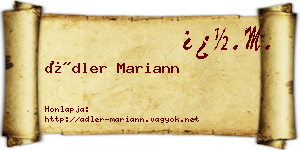 Ádler Mariann névjegykártya
