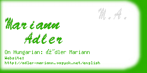 mariann adler business card